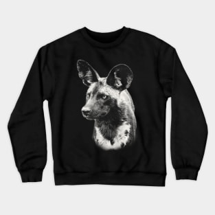 Wild Dog Close-Up African Wildlife Crewneck Sweatshirt